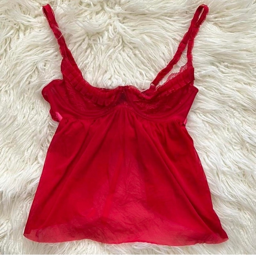 Victoria's Secret Red Mesh Camisole